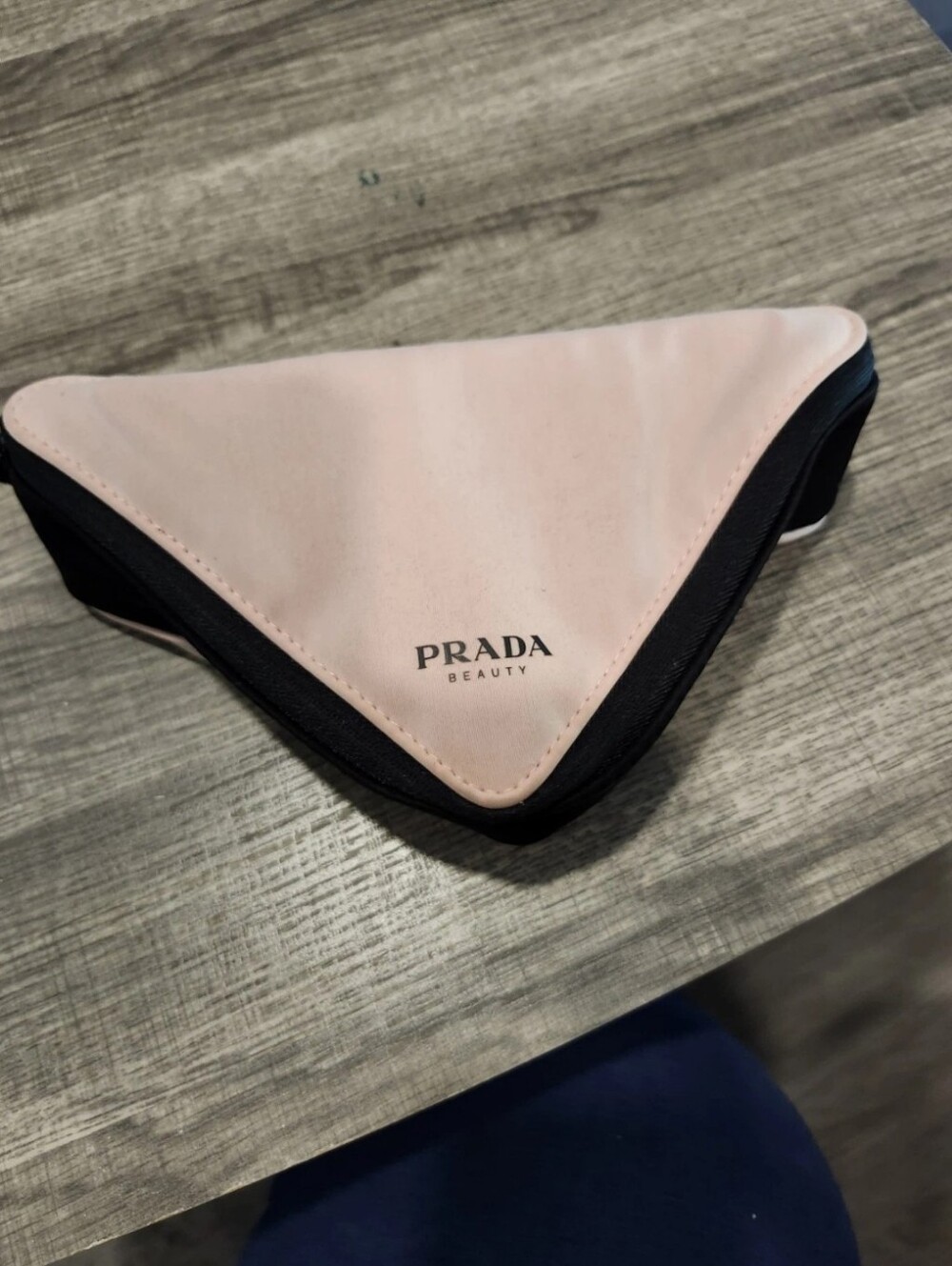 PRADA Prada Beauty Triangle Triangular Pink/Black Zip Zipper Makeup Bag